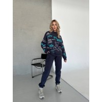 Жіночий теплий костюм графiтового кольору 29798