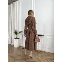 Жіноча сукня міді на ґудзиках кавового кольору 29827