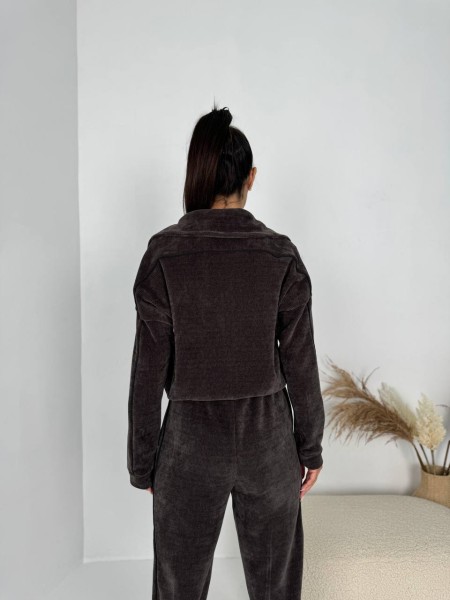 Женский спортивный костюм с капюшоном коричневого цвета 29846