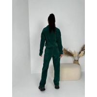 Женский спортивный костюм с капюшоном изумрудного цвета 29847