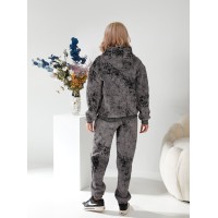 Женский спортивный костюм на флисе серого цвета 29851