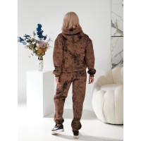 Жіночий спортивний костюм на флісі коричневого кольору 29865