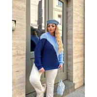 Вязаный женский свитер синего цвета 29900