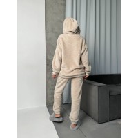 Женский костюм для дома из махры бежевого цвета 29908