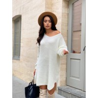 В'язана сукня-туніка молочного кольору 29939