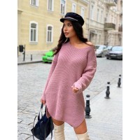 В'язана сукня-туніка пудрового кольору 29940
