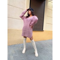 В'язана сукня-туніка пудрового кольору 29940