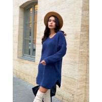 В'язана сукня-туніка синього кольору 29943