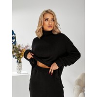 Женский вязаный костюм черного цвета 29954