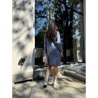 В'язана напіввовняна сукня синього кольору 29961