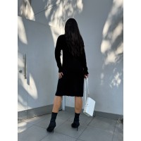 В'язана напіввовняна сукня чорного кольору 29962