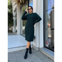 В'язана напіввовняна сукня зеленого кольору 29964