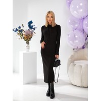 Длинное платье с капюшоном черного цвета 29999