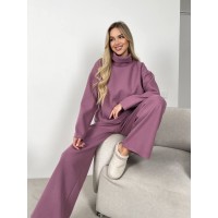 Жіночий ангоровий костюм пудрового кольору 30026
