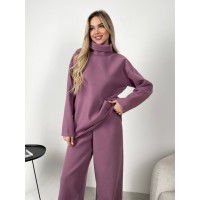 Жіночий ангоровий костюм пудрового кольору 30026