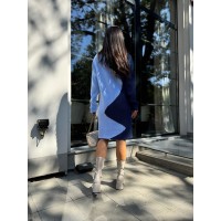 В'язана сукня до колін блакитного кольору 30072