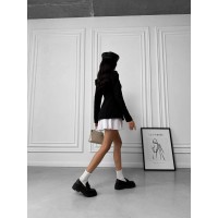 Комбінована сукня міні чорного кольору 30132