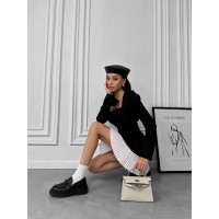 Комбінована сукня міні чорного кольору 30132