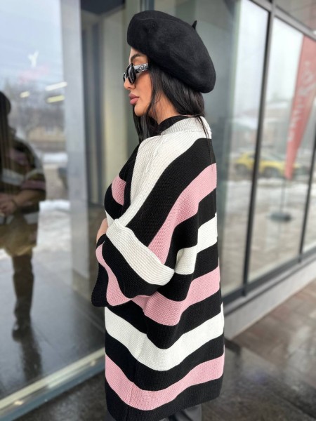 Жіночий в'язаний кардиган чорного кольору 30135