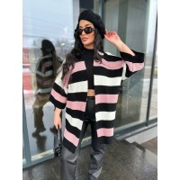 Жіночий в'язаний кардиган чорного кольору 30135