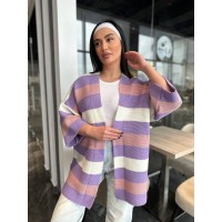 Женский вязаный кардиган сиреневого цвета 30137