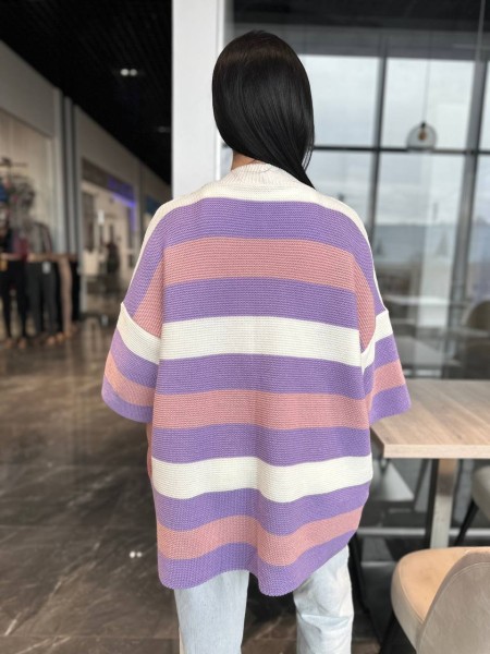 Жіночий в'язаний кардиган бузкового кольору 30137