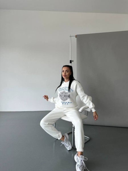 Жіночий теплий світшот молочного кольору 30139