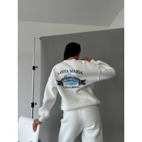 Жіночий теплий світшот молочного кольору 30139