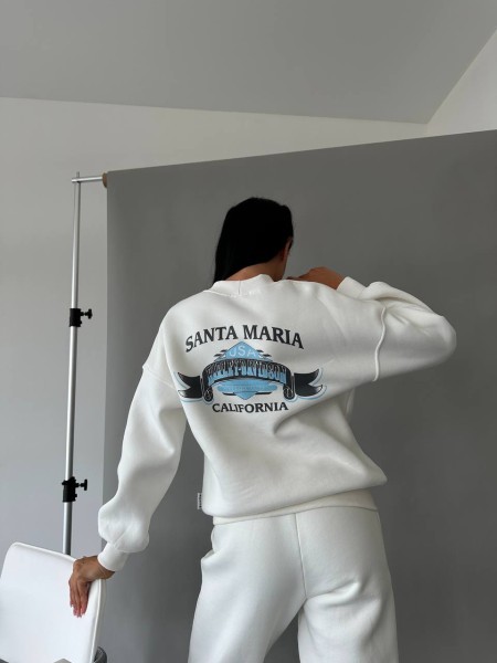 Жіночий теплий світшот молочного кольору 30139