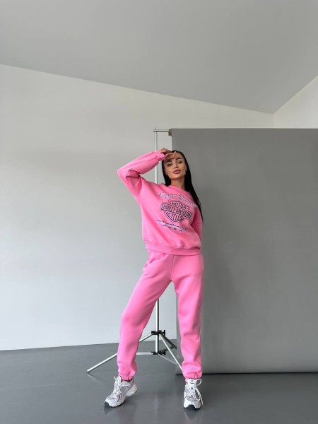 Жіночий теплий світшот рожевого кольору 30142