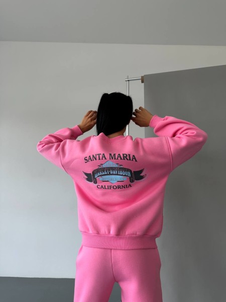 Жіночий теплий світшот рожевого кольору 30142