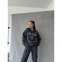 Женский теплый свитшот графитового цвета 30143