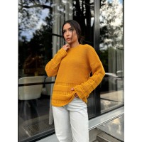 Жіночий базовий светр помаранчевого кольору 30178