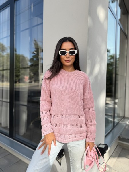 Жіночий базовий светр рожевого кольору 30179