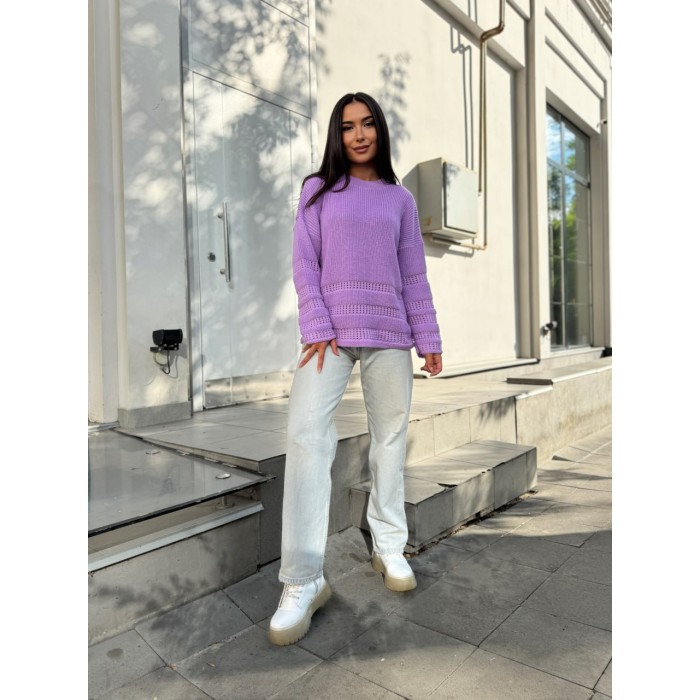 Жіночий базовий светр бузкового кольору 30180