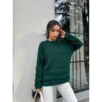 Жіночий базовий светр смарагдового кольору 30183