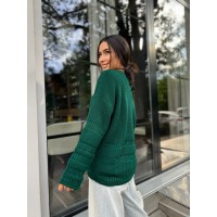 Жіночий базовий светр смарагдового кольору 30183