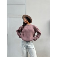 Класичний жіночий светр пудрового кольору 30186