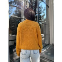 Класичний жіночий светр помаранчевого кольору 30188