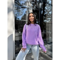 Класичний жіночий светр бузкового кольору 30189