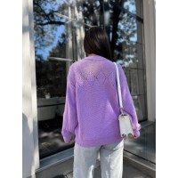 Класичний жіночий светр бузкового кольору 30189