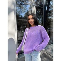 Класичний жіночий светр бузкового кольору 30189