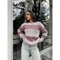 Жіночий трикотажний светр пудрового кольору 30193