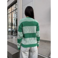 Жіночий трикотажний светр зеленого кольору 30197
