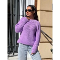 Жіночий однотонний светр бузкового кольору 30199