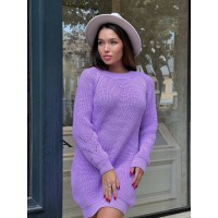 В'язана сукня міні бузкового кольору 30235