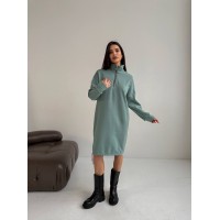 Тепла сукня на флісі фiсташкового кольору 30405