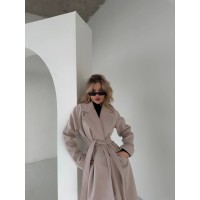 Жіноче кашемірове пальто бежевого кольору 30428