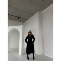 Жіноче кашемірове пальто чорного кольору 30429