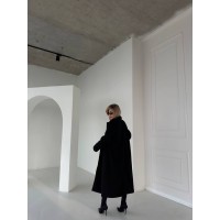 Жіноче кашемірове пальто чорного кольору 30429